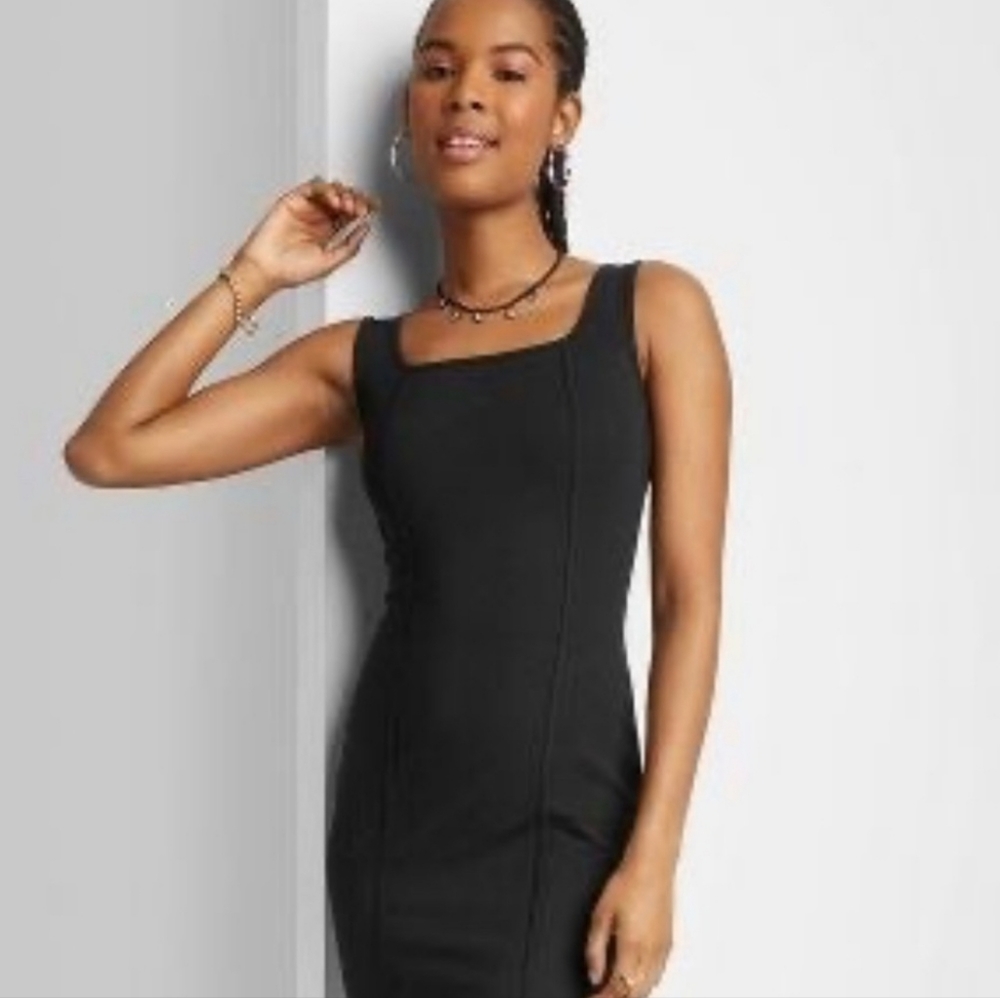 Wild Fable Black Bodycon Dress- Black